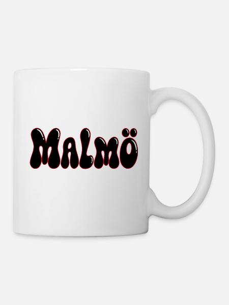 MALMO Glänzendes Schwarzrot - Tasse - Weiß