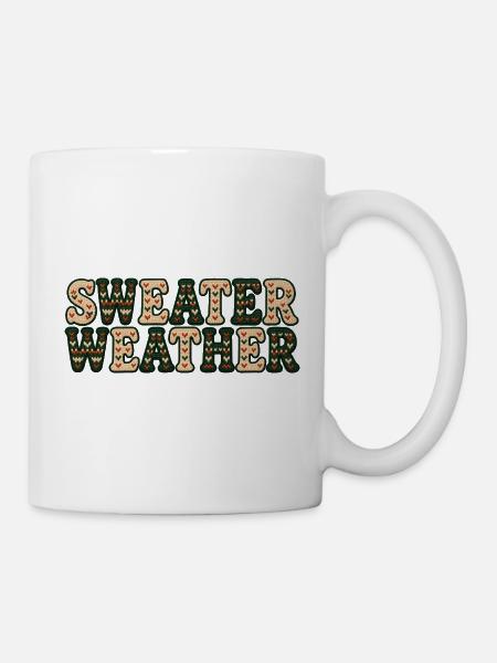 SWEATER WEATHER Strickoptik Muster - Tasse - Weiß
