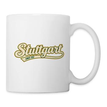 Stuttgart - Vintage Schrift - Deutschland - BW - Tasse - Weiß - Rechts