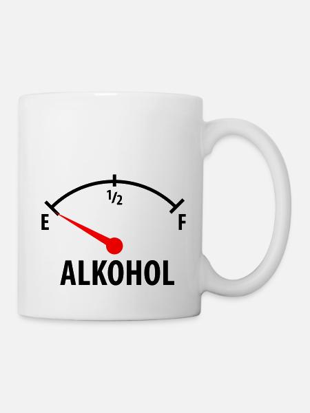Alkohol Tacho - nüchtern - Tasse - Weiß
