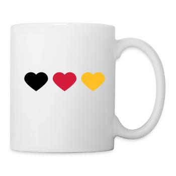 3 Herzen Deutschland Flagge Farben Liebe Deutsch - Tasse - Weiß - Rechts