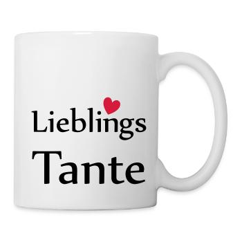 Lieblings Tante mit Herz - Tasse - Weiß - Rechts