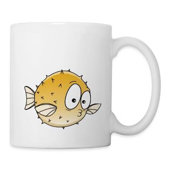 Kugelfisch - Tasse - Weiß - Rechts
