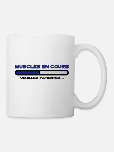 muscles en cours veuillez patienter, sport - Mug blanc - blanc