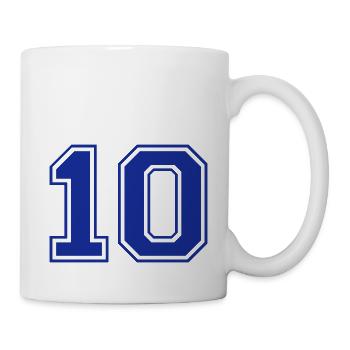 10 - Nummer - Zahl - Tasse - Weiß - Rechts