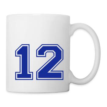 12 - Nummer - Zahl - Tasse - Weiß - Rechts