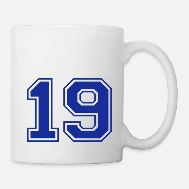 19 - Nummer - Zahl - Tasse - Weiß