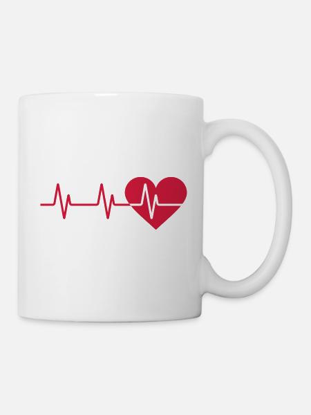 Herzschlag - Tasse - Weiß