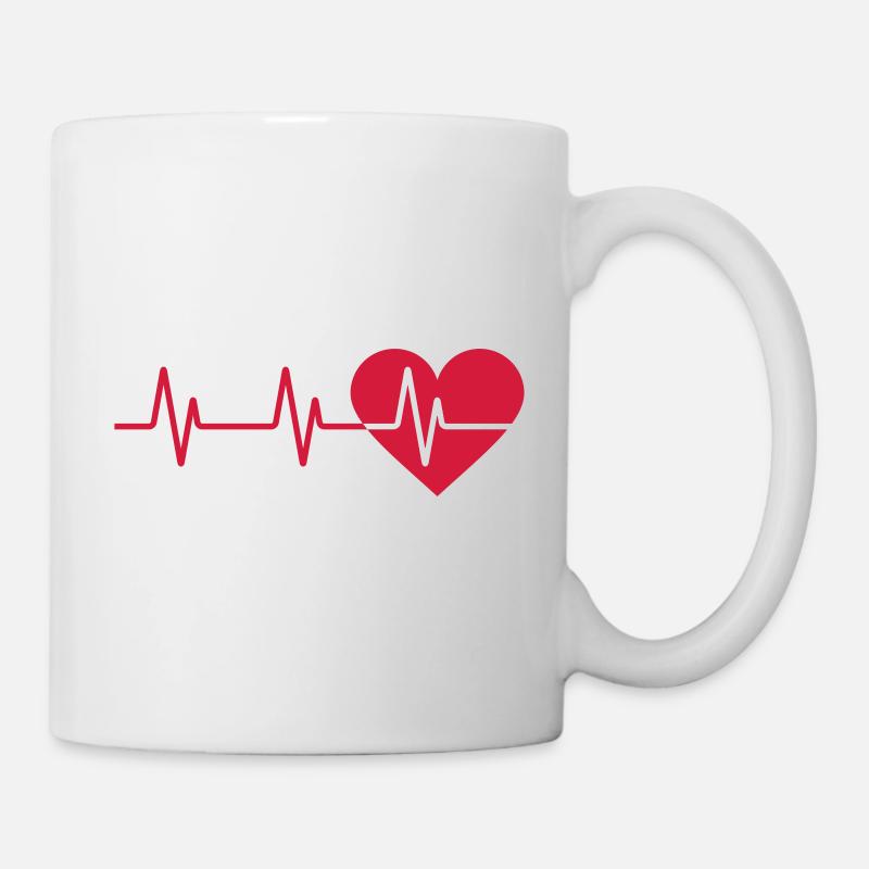 Herzschlag - Tasse - Weiß