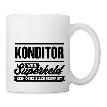 Superheld Konditor - Tasse - Weiß - Rechts