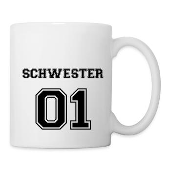Schwester 01 Familie Sis Sister Geschenk bday - Mug - white - Right