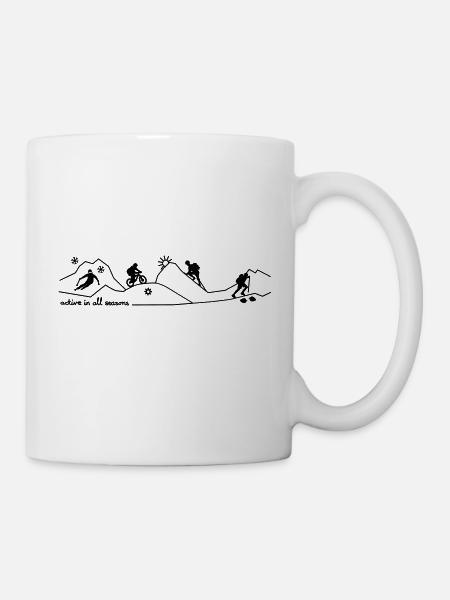 mountain season sports - Tasse - Weiß