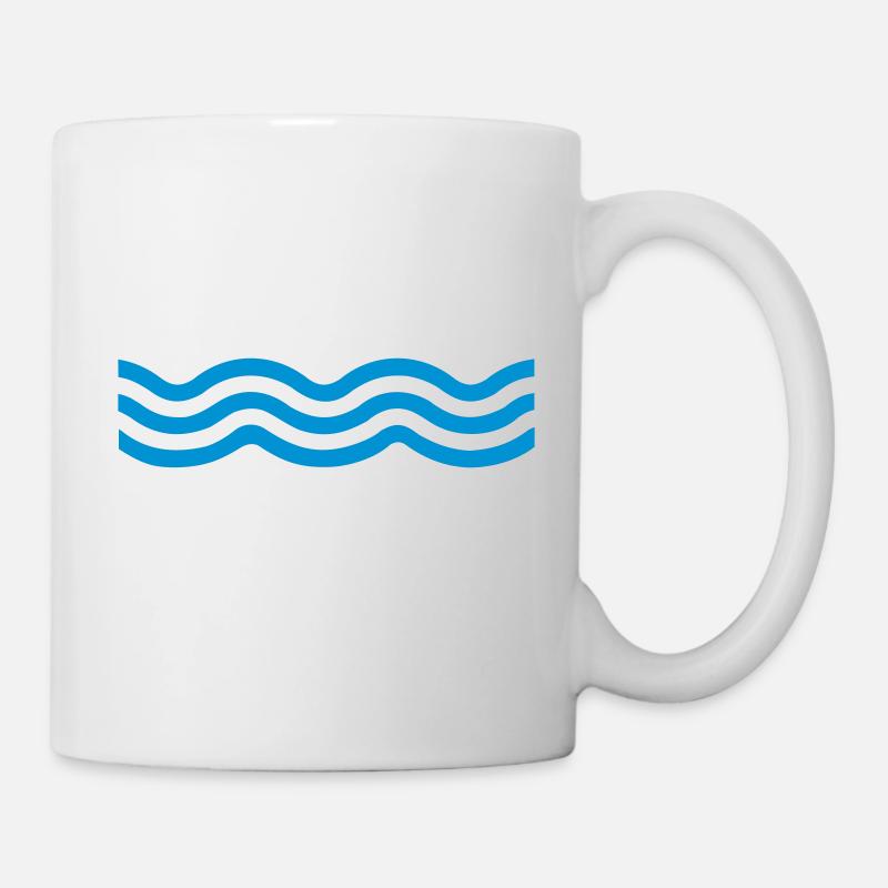 Blaue Wellen - Tasse - Weiß