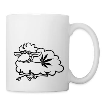 Schaf Hanf liegend - Tasse - Weiß - Rechts