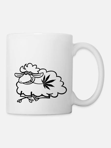 Schaf Hanf liegend - Tasse - Weiß