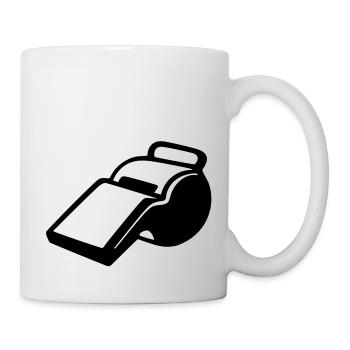 Pfeife - Fußball - Schiedsrichter - Tasse - Weiß - Rechts