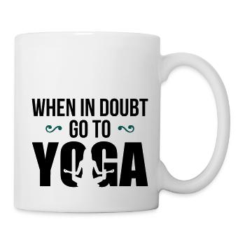 En cas de doute aller au yoga - drôle - drôle - Mug blanc - blanc - Droite