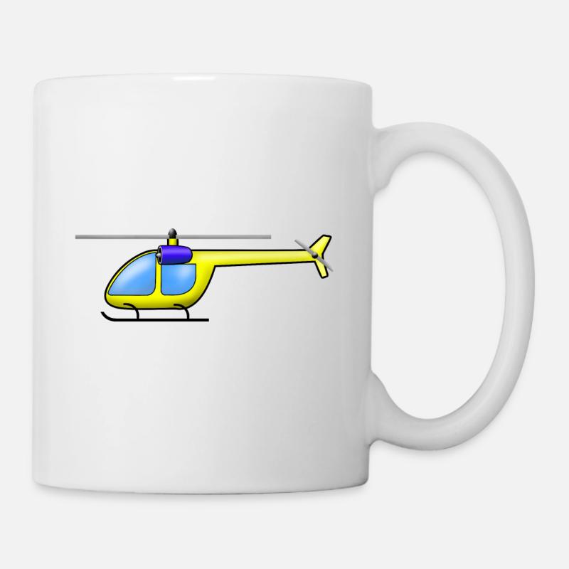 Hubschrauber gelb - Tasse - Weiß
