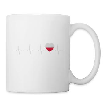 Polska heartbeat - my heart beats for Poland - Mug - white - Right