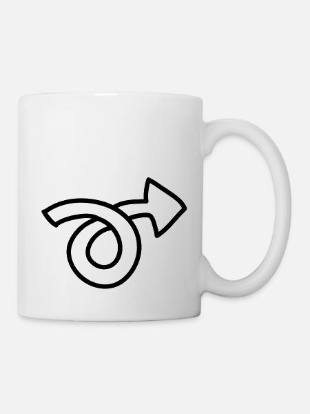 krummer Pfeil - line - Tasse - Weiß