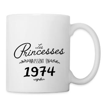 Les princesses naissent en 1974 - Mug blanc - blanc - Droite