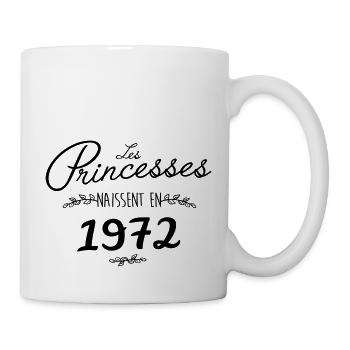 Les princesses naissent en 1972 - Mug blanc - blanc - Droite