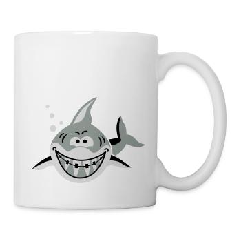 Hai mit Zahnspange - Tasse - Weiß - Rechts