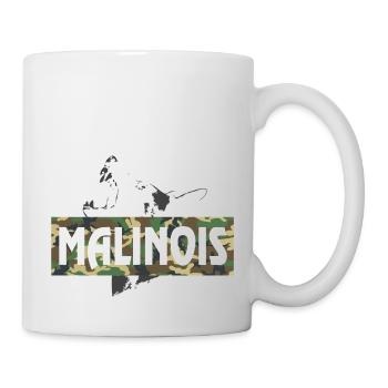 Malinois Camouflage Print - Tasse - Weiß - Rechts