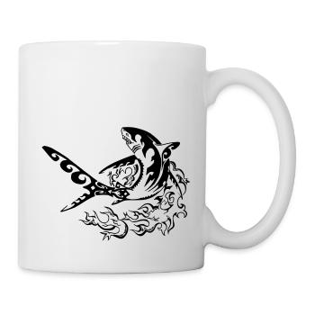 Feuer Hai - Tasse - Weiß - Rechts