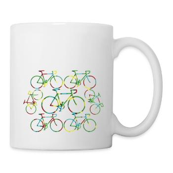 7 bunte Fahrräder - Tasse - Weiß - Rechts
