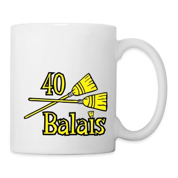 40 Jahre Besen - Tasse - Weiß - Rechts