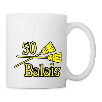 50 Jahre Besen - Tasse - Weiß - Rechts
