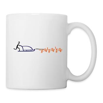 Hundeschlitten Hund Hundesport - Tasse - Weiß - Rechts