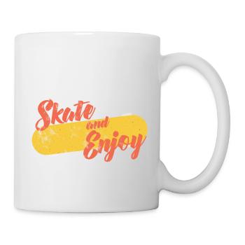Skater - Skateboard - Geschenk - Skate And Enjoy - Tasse - Weiß - Rechts