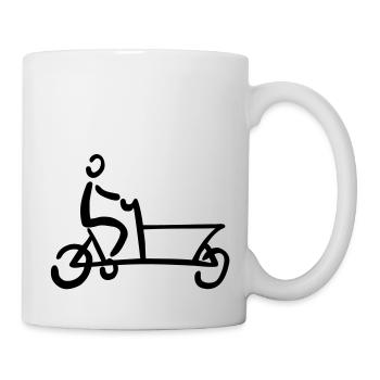 Lastenrad Bakfiets Fahrrad - Tasse - Weiß - Rechts