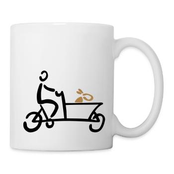 Lastenrad Hund Bakfiets Fahrrad - Tasse - Weiß - Rechts