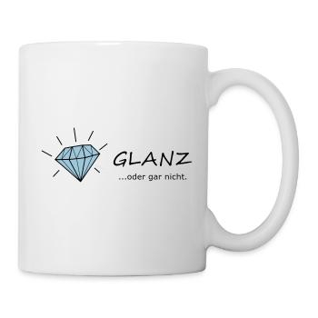 GLANZ oder gar nicht, mit Diamant, Glamour - Tasse - Weiß - Rechts