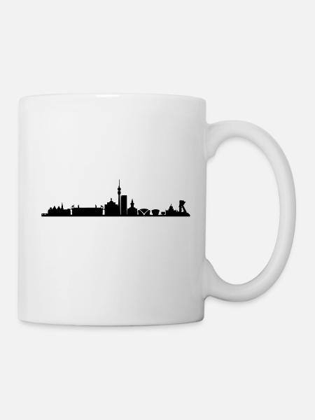 Skyline Dortmund Schwarz - Tasse - Weiß