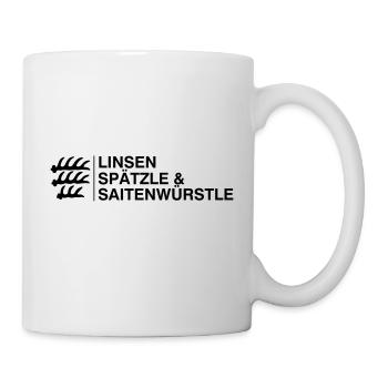 Linsen Spätzle & Saitenwürstle Schwaben Geschenk - Tasse - Weiß - Rechts