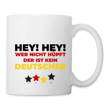 Wer nicht hüpft der ist kein Deutscher - Tasse - Weiß - Rechts