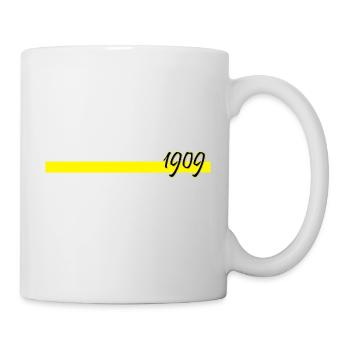 1909 mit gelbem Balken - Tasse - Weiß - Rechts