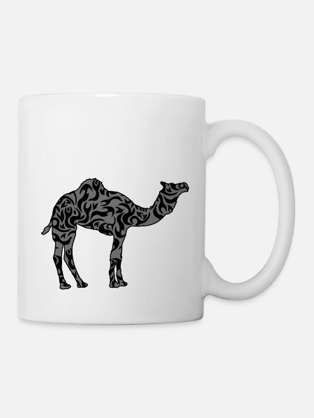 Beau motif camel silhouette contour noir - Mug blanc - blanc