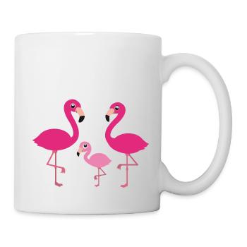 Flamingo Family / Flamingos Father Mother and Child - Mug - white - Right