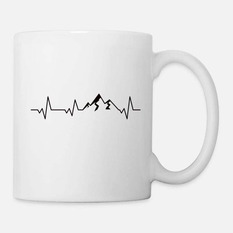 Herzlinie Alpen Berge - Tasse - Weiß
