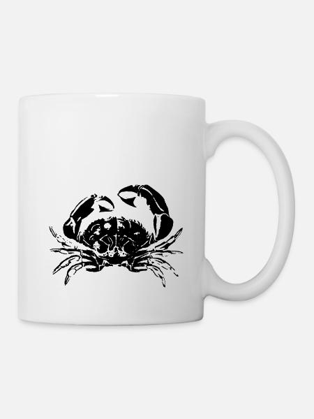 Conception rétro de crabes de cancer - Mug blanc - blanc