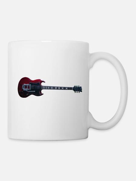 Guitare électrique forme SG - Mug blanc - blanc