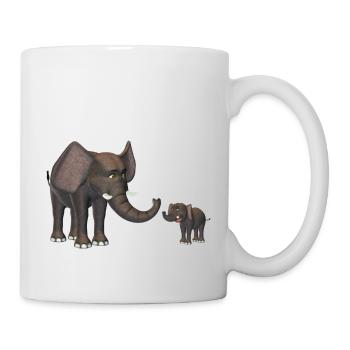 elefanten - Tasse - Weiß - Rechts