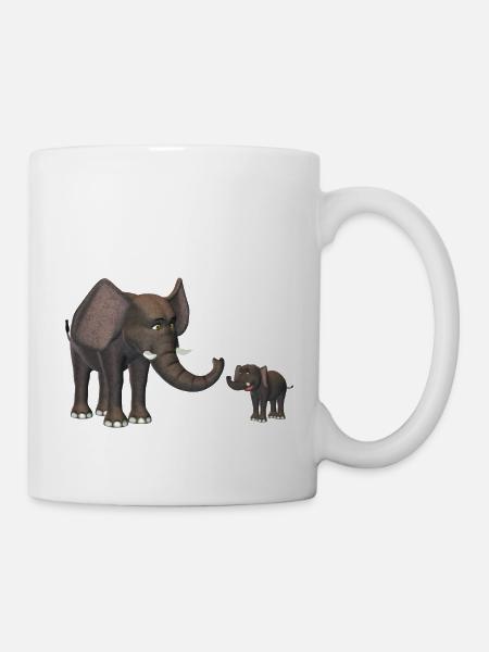 elephants - Mug - white