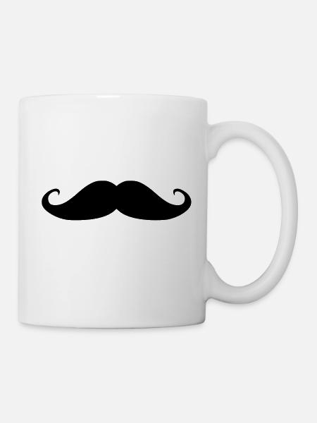 moustache - Mug blanc - blanc