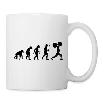 Human Evolution Weightlifting - Tasse - Weiß - Rechts